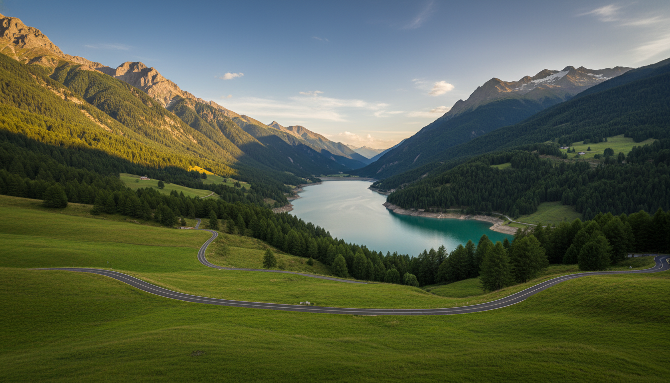 Livigno — alpské údolie s jazerom a cyklotrasou